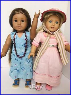 American Girl Kanani Doll & Caroline Doll With Original Meet Outfits Lot Of 2