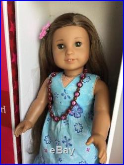American Girl Kanani Doll Meet Outfit with Box Flower Necklace