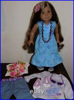 American Girl Kanani GOTY Doll Hawaiian Girl of Year w Meet & Outfits Lot EUC
