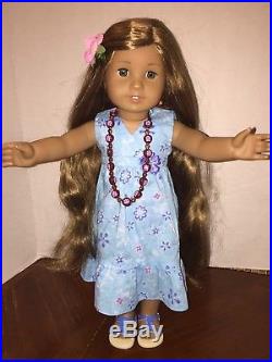 American Girl Kanani Lot Doll With Meet Outfit Necklace Accessories Pjs Dog & More