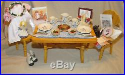 American Girl Kirsten Birthday School Outfit Table Chair Rowe Pottery Sari Kit +