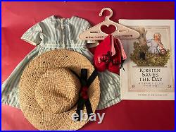American Girl Kirsten Kirsten's Summer Fishing Outfit Dress Red Boots Hat