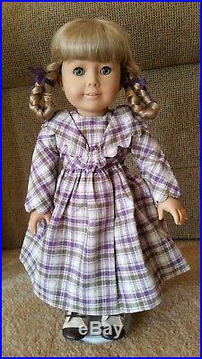 American Girl Kirsten Plaid Dress Promise Outfit Complete with Ribbons