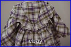 American Girl Kirsten Promise Dress & Shawl Outfit Purple Plaid EUC Rare Retired