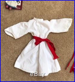 American Girl Kirsten Saint Lucia Christmas Outfit Gown, Wreath, Doll, Socks +