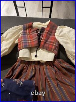 American Girl Kirsten Swedish Dirndl Dress & Kerchief Outfit With Carpet Bag