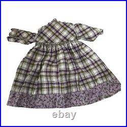 American Girl Kirsten purple plaid Promise outfit Retired Dress & hanger ONLY