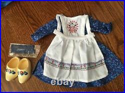 American Girl Kirsten's Baking Outfit NIB Retired Dress Apron Ribbons Shoes
