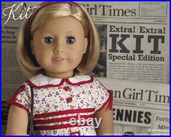 American Girl Kit Kittredge Doll, 2 Dresses, Meet Accessories & Reporter Set NIB