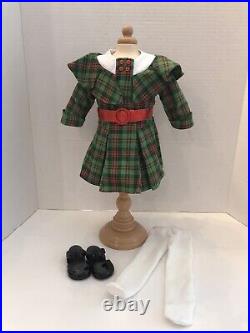 American Girl Kit Kittredge's Plaid Christmas Dress Outfit Excellent Condition