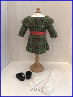 American Girl Kit Kittredge's Plaid Christmas Dress Outfit Excellent Condition