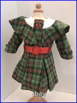 American Girl Kit Kittredge's Plaid Christmas Dress Outfit Excellent Condition