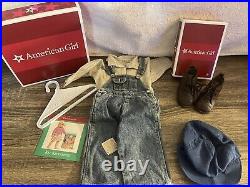 American Girl Kit Overall/Hobo Outfit And Boots Retired NEW NRFB-DOLL NOT