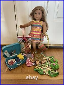 American Girl LEA Clark Doll, 3 Outfits, Turtle, Suitcase Accessories