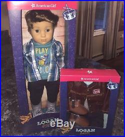American Girl LOGAN EVERETT DOLL FIRST BOY DOLL AND HIS OUTFIT NEW IN BOXES NRFB