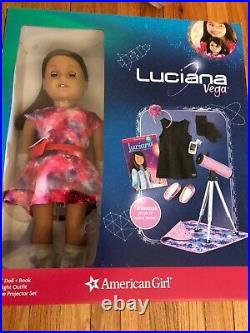American Girl Luciana Doll and BookTelescope Outfit Accessories NEW NIB 18 inch