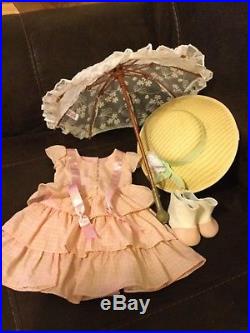 American Girl Marie Grace Summer Outfit Dress, Hat, Shoes and Parasol HTF Rare