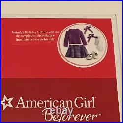 American Girl Melody Birthday Outfit Sweater Skirt Hair Ribbons Shoes Tights