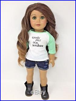 American Girl Mimi OOAK Custom Doll Long Brown Hair Green Eyes New Outfit