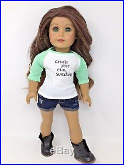 American Girl Mimi OOAK Custom Doll Long Brown Hair Green Eyes New Outfit