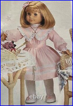 American Girl NELLIE SPRING PARTY DRESS Heart Necklace Barrette Shoes Tights Box