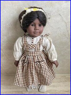 American Girl Pleasant Addy Birthday Outfit Pinafore Dress Snood Socks Blouse