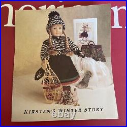 American Girl Pleasant Co Kirsten Winter Outfit Skirt Blouse Ribbons Bag Woolens