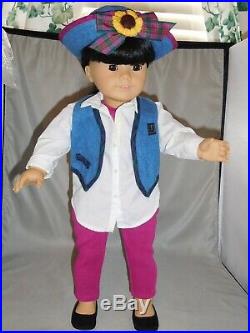 American Girl Pleasant Company Asian Doll #4 Retired Agot 1st Meet Outfit Euc