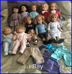 American Girl & Pleasant Company Bitty Baby Twin Lot 10 Dolls + Outfits Clothes