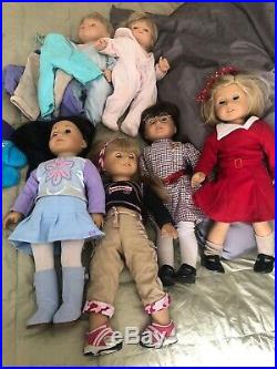 American Girl & Pleasant Company Bitty Baby Twin Lot 10 Dolls + Outfits Clothes