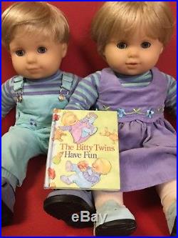 American Girl Pleasant Company Bitty Baby Twins with outfits and book blondes