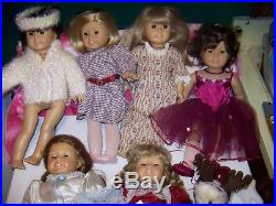 American Girl Pleasant Doll Company. Lot 6 Dolls, outfits over 80 total pieces