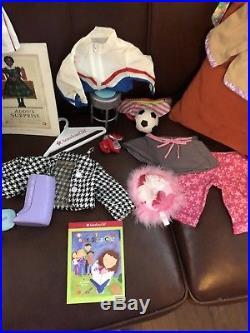American Girl Pleasant company Lot 2 Dolls, Outfits, Addy, JLY with brown hair