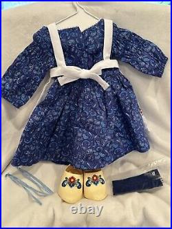 American Girl Rare Outfit Blue Dress With White Apron