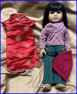 American Girl Retired Ivy Ling 18 Doll withMeet Outfit & Chinese New Year Outfit