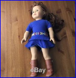 American Girl Saige Copeland 18 Doll- Meet Outfit Dress Boots 2013 Girl of Year