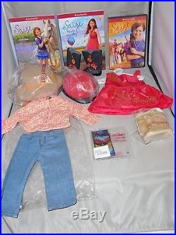 American Girl Saige Doll Lot Pierced Ears Outfits