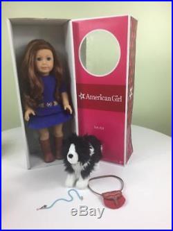 American Girl Saige Doll with Outfit, Pierced Ears, Dog, Box