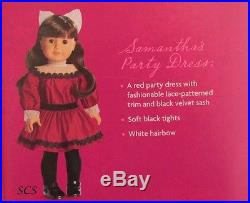 American Girl Samantha Doll Holiday Party Dress Outfit & Coat Set and Book NIB
