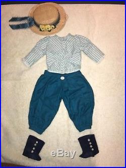 American Girl Samantha Doll Rare Bicycling Outfit Hat Bloomers Blouse Gaiters