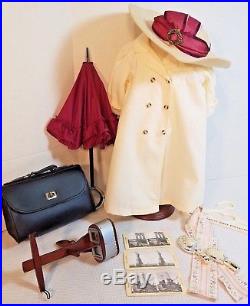 American Girl Samantha Travel Outfit Set, Travel Accessories, & Victorian Valise