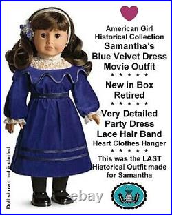 American Girl Samantha's VELVET DRESS MOVIE OUTFIT LAST Historical O/F New MIB