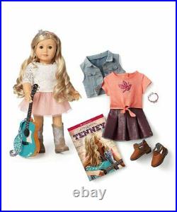 American Girl TENNEY GRANT Doll Set Book Spotlight Outfit Guitar NEW RETIRED