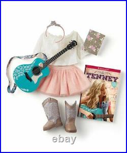 American Girl TENNEY GRANT Doll Set Book Spotlight Outfit Guitar NEW RETIRED