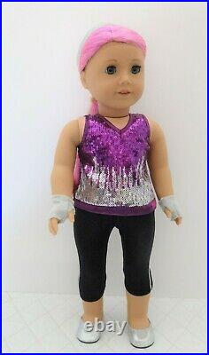 American Girl TRULY ME DOLL #87 MAGENTA HAIR + SPARKLING SEQUINS OUTFIT NEW