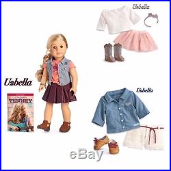 American Girl Tenney Grant Doll & Book &Spotlight outfit & Picnic outfit Tenny