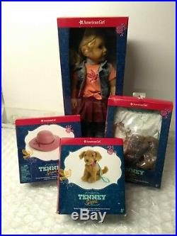 American Girl Tenney Grant Doll LOT Outfit Hat Necklace Golden Retriever