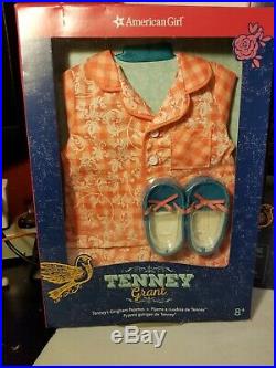 American Girl Tenney Grant Doll Spotlight outfit, Gingham PJ's, -Guitar-Brush