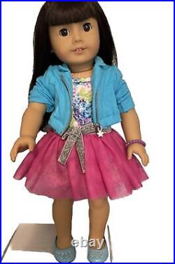 American Girl Truly Me #16 Blue Outfit + Pierced Ears+ 2 Bonus Outfits