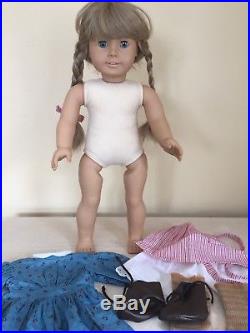 American Girl WHITE BODY KIRSTEN Doll PLEASANT COMPANY Meet Outfit! Tagged1986